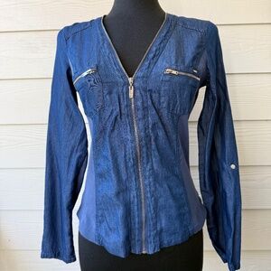GUESS | Denim Zip Top | Size M